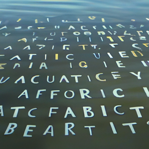 a picture showing words spread out on water