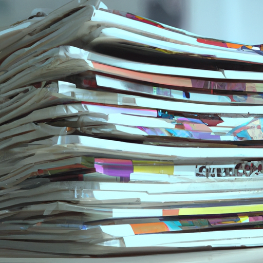 a picture showing stacks of printed paper