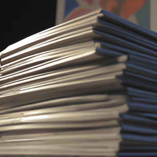 a picture showing stacks of printed paper